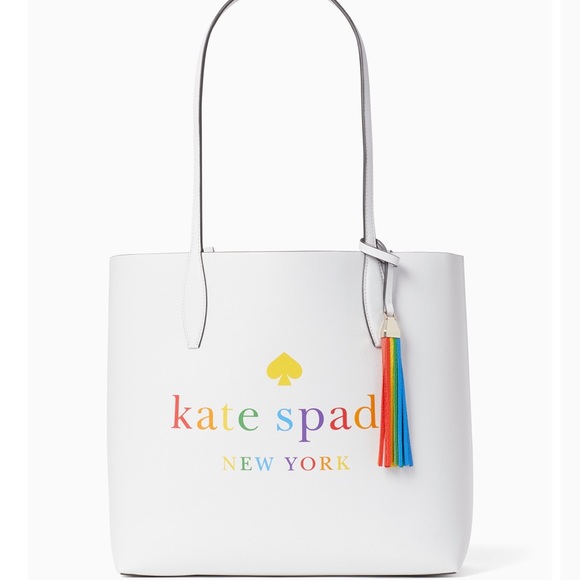 NWT KATE SPADE RAINBOW OPEN TOTE & WRISTLET - Picture 5 of 8